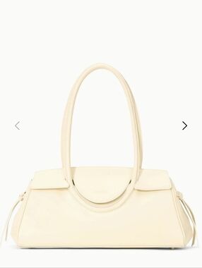 NWT Staud MAUDE Cream Leather Shoulder/Top Handle Bag w/Flap Closure-$395